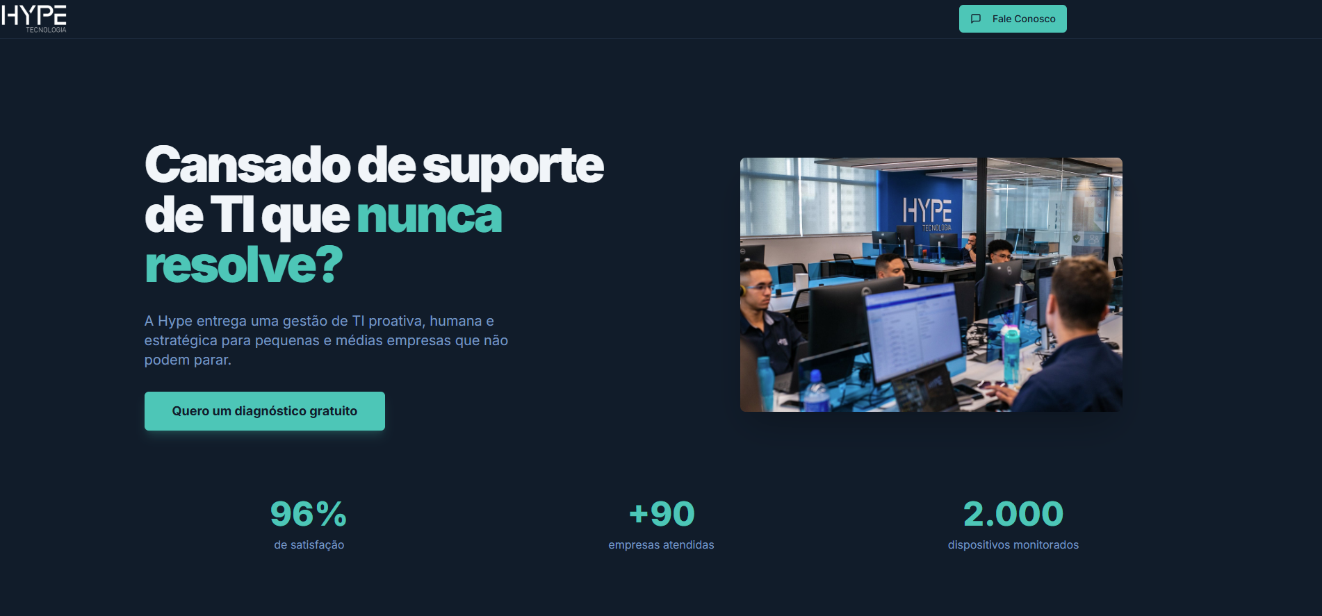 Landing Page Hype Tecnologia